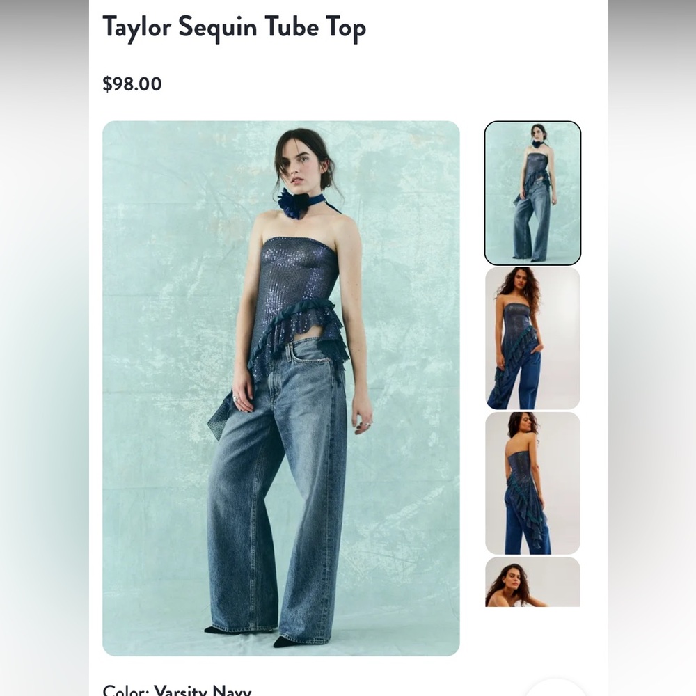 Free People Taylor Sequin Tube Top Sz M. MAKE OFFERS!!!